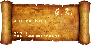 Gresner Kira névjegykártya